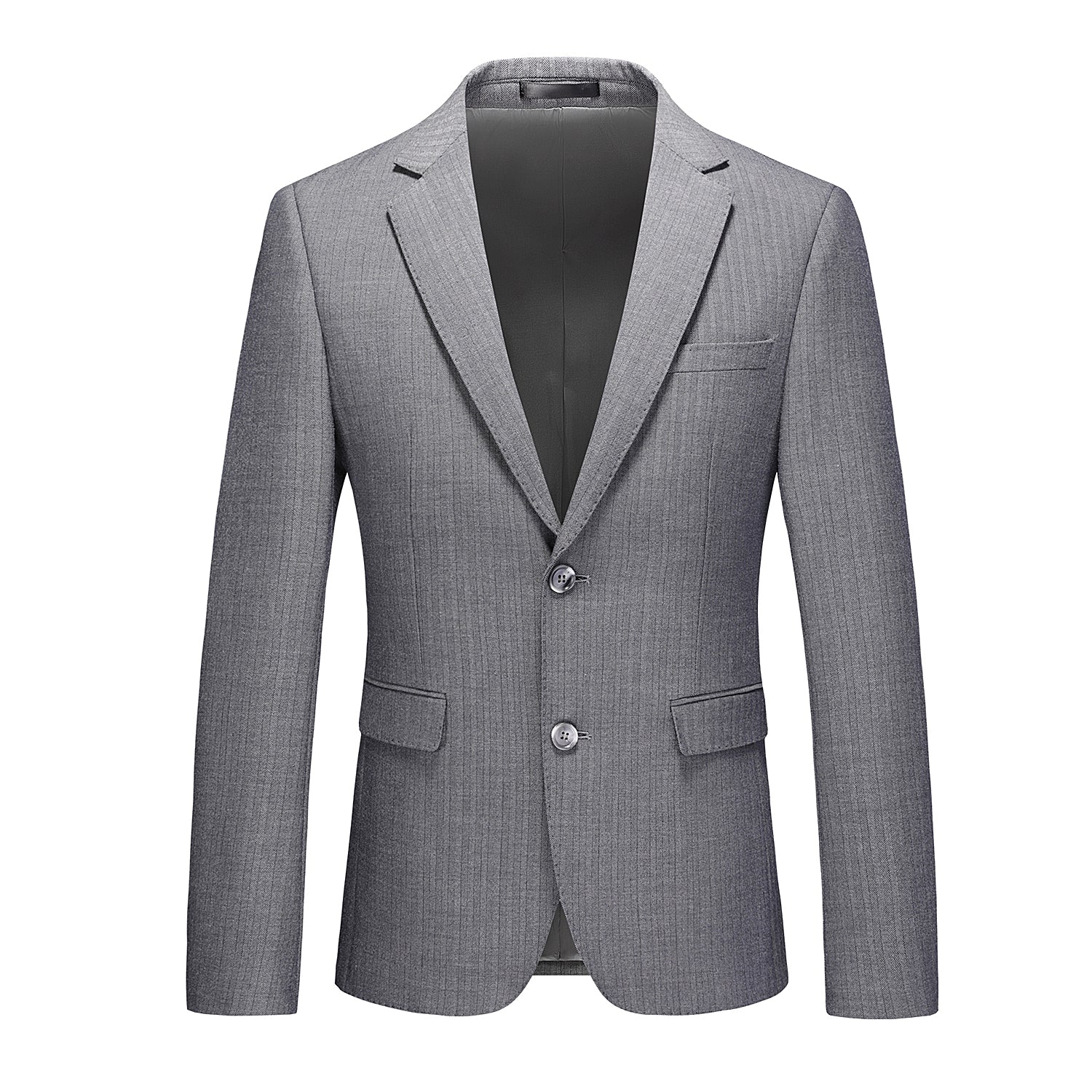 Men's 2 Piece Striped Suit Slim Fit in Grey