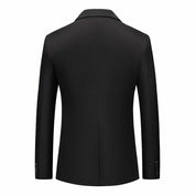 Men's Solid Blazer One Button Slim Fit Sports Coat Prom Suit in Black