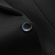 Men's Solid Blazer One Button Slim Fit Sports Coat Prom Suit in Black