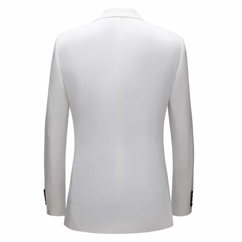 Mens 2 Piece White Suit Slim Fit Solid Tuxedos For Wedding Prom Groomsmen Party